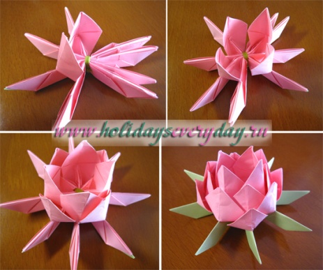 как сделать оригами лотос