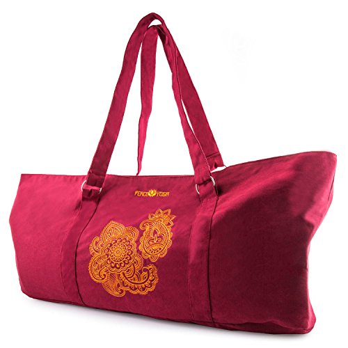 Peace Yoga Yoga Mat Tote Bag - Henna Design