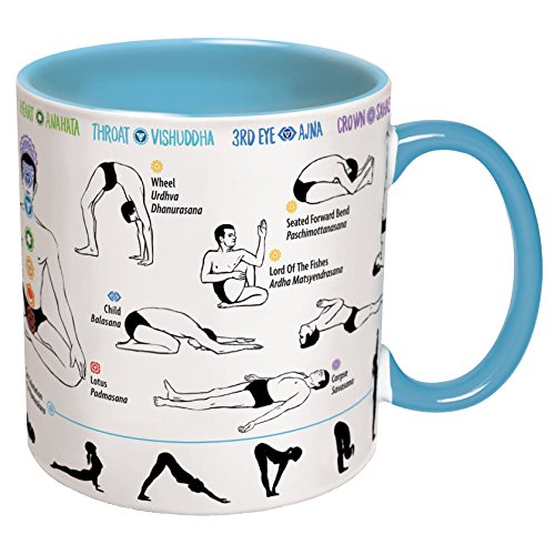 How To: Yoga Coffee Mug - Learn Yoga Poses While You Drink Your Coffee - Includes a Yoga Mat Coaster and Comes in a Fun Gift Box - by The Unemployed Philosophers Guild