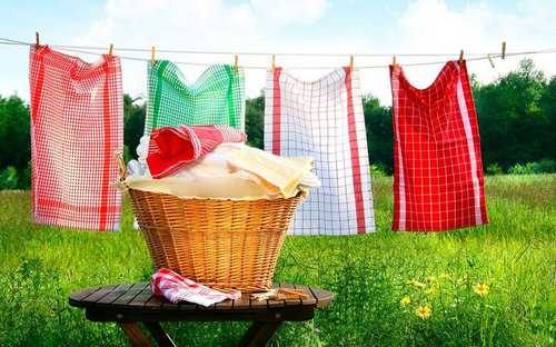 В чем замочить кухонные полотенца перед стиркой