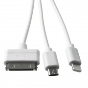 Кабель 3-в-1 Micro USB, iPhone 5/6, iPhone 3/4